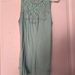 Wonder Nation Mint Green Women's Tank Top with Lace